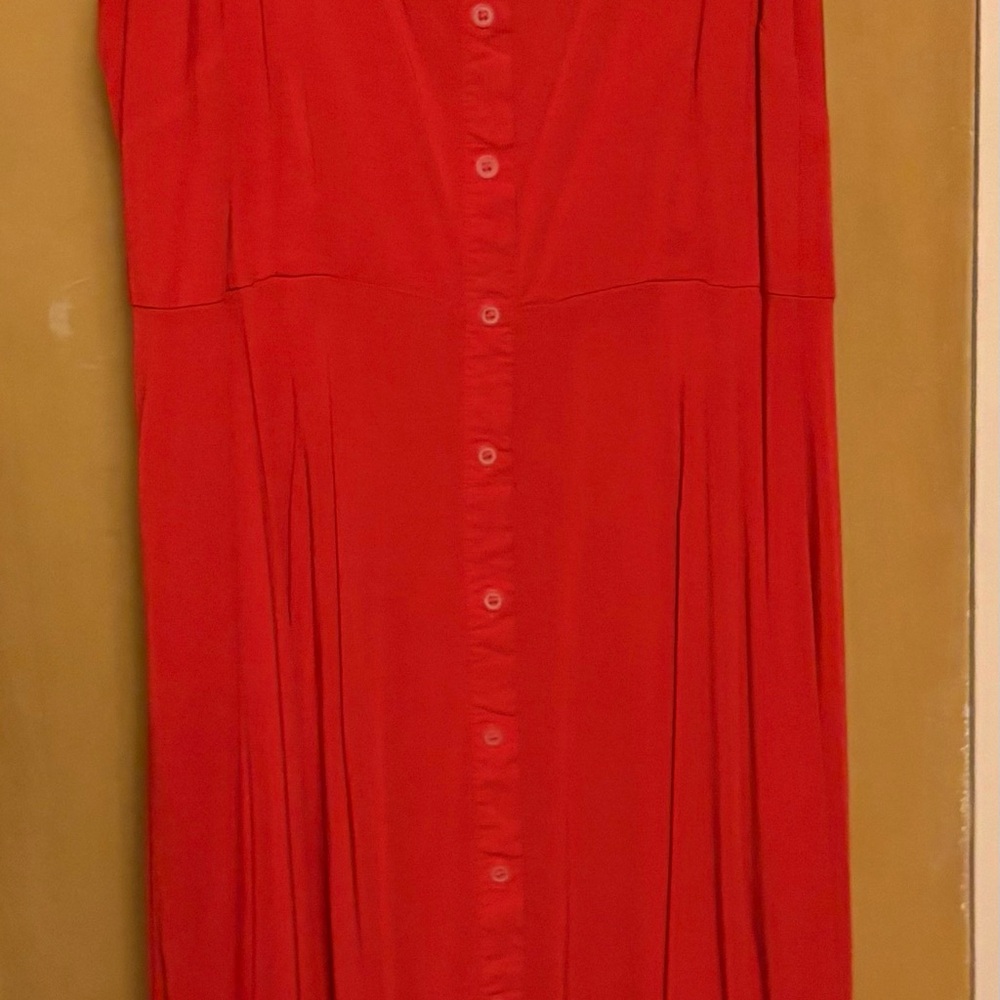 Ava & Viv Bold Red Button Dress